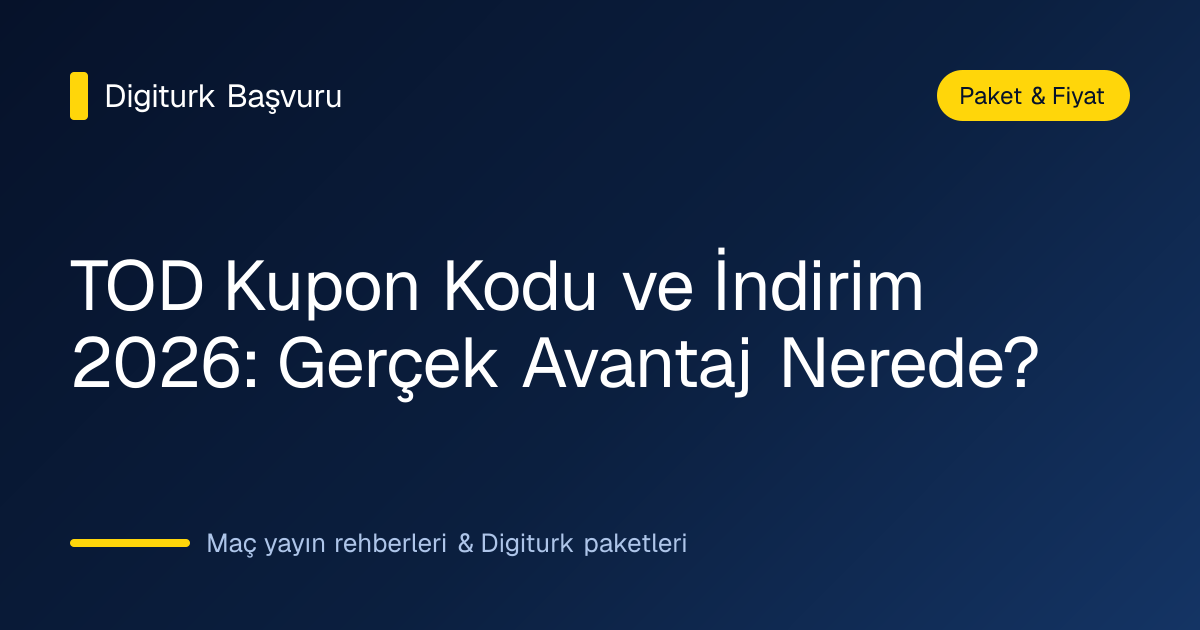 TOD dijital yayın platformu indirim ve kupon kodu görseli
