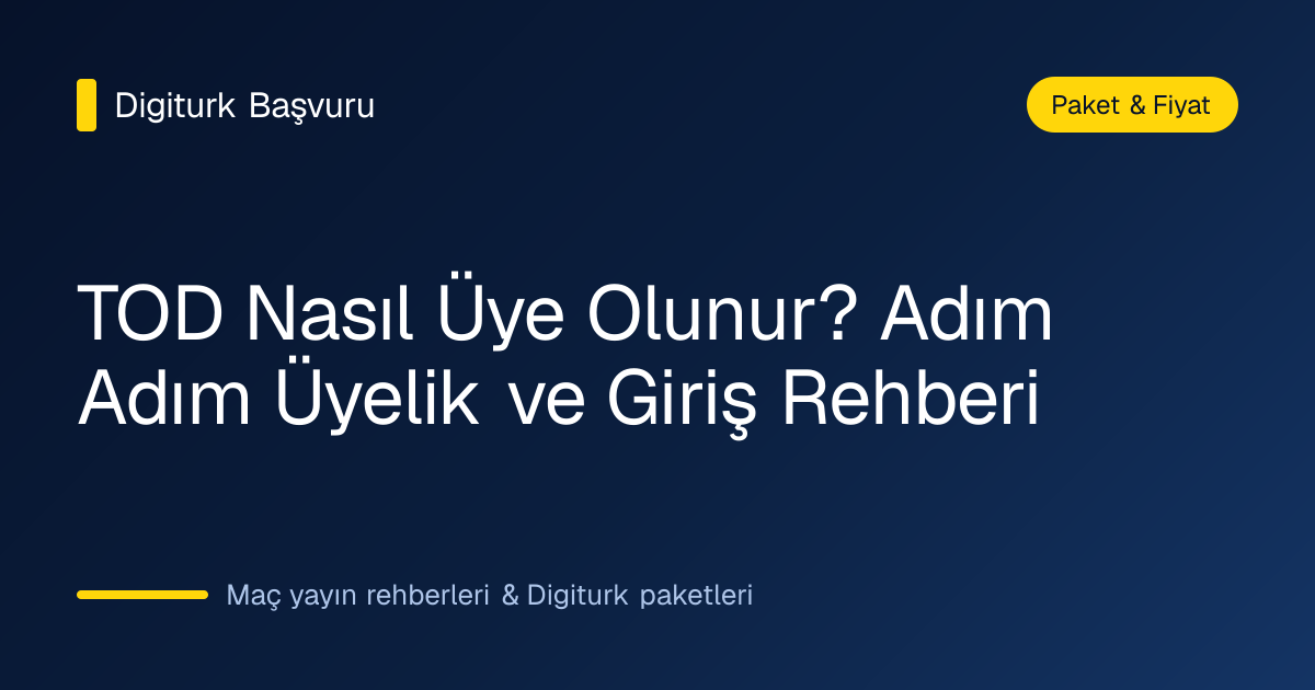 TOD üyelik adımlarını gösteren mobil ve televizyon ekranı görseli