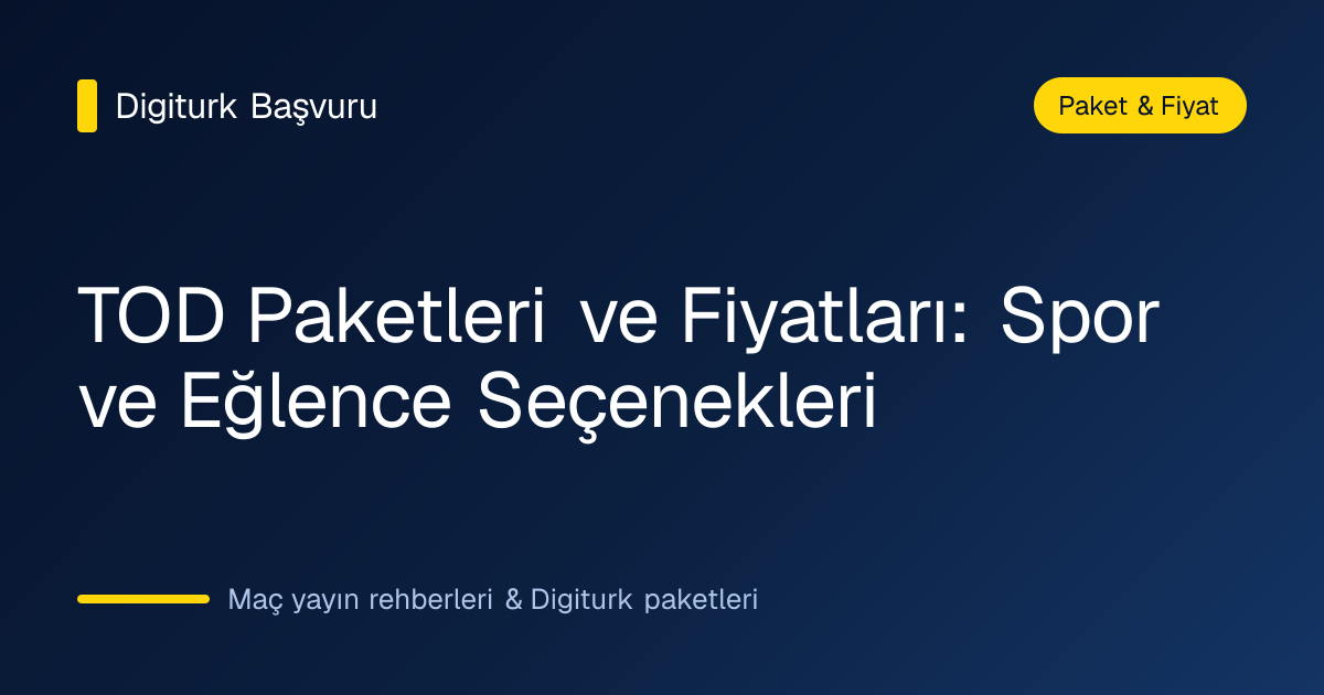 TOD online yayın paketleri ve içerik kategorilerini gösteren görsel